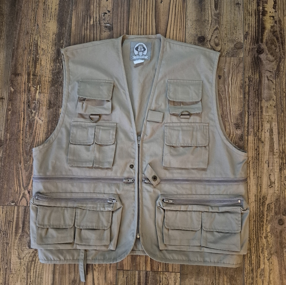 Uncle Milty Khaki Fishing Vest Size Medium